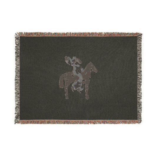 Woven Blanket with Equestrian Design