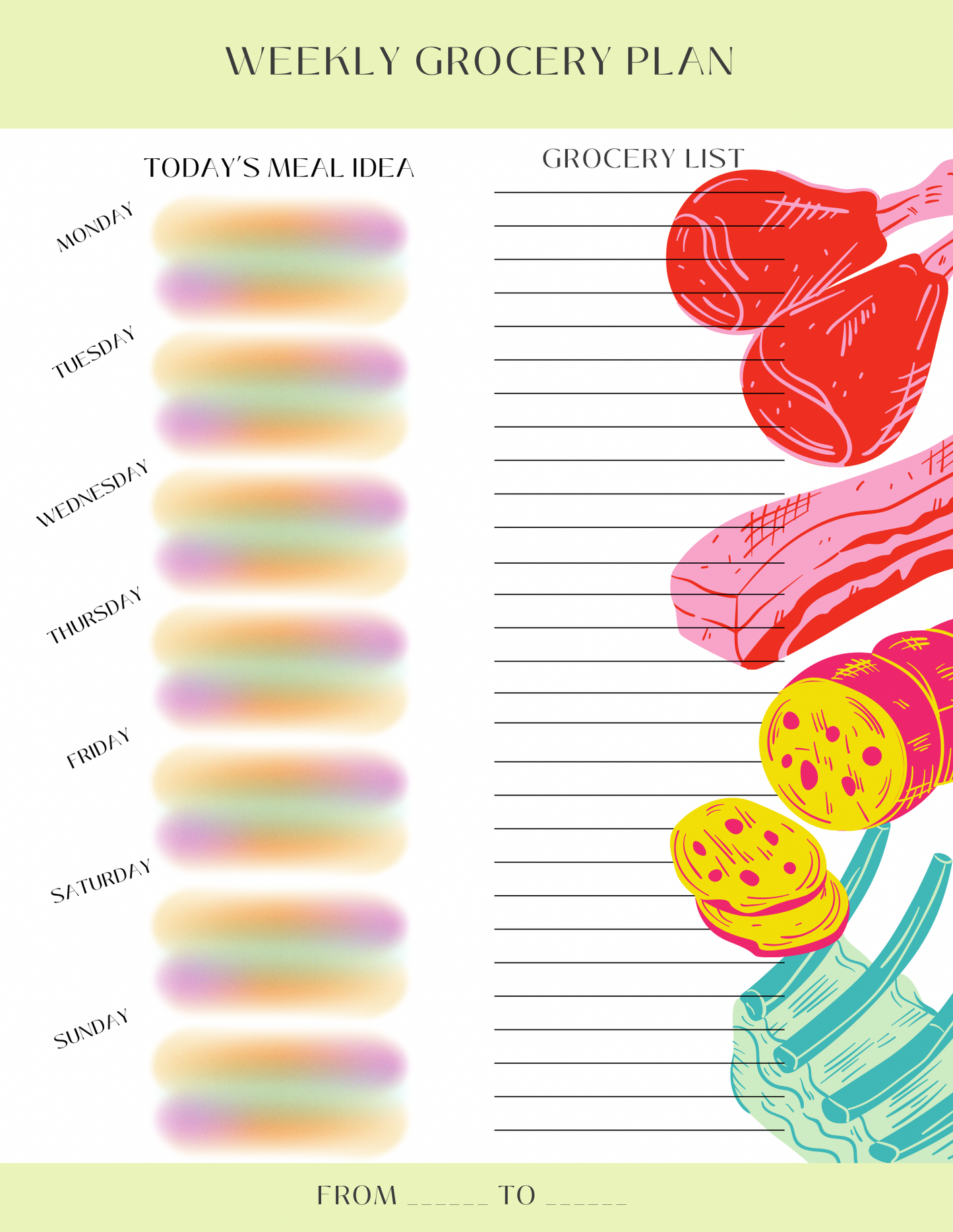 Weekly Grocery planner