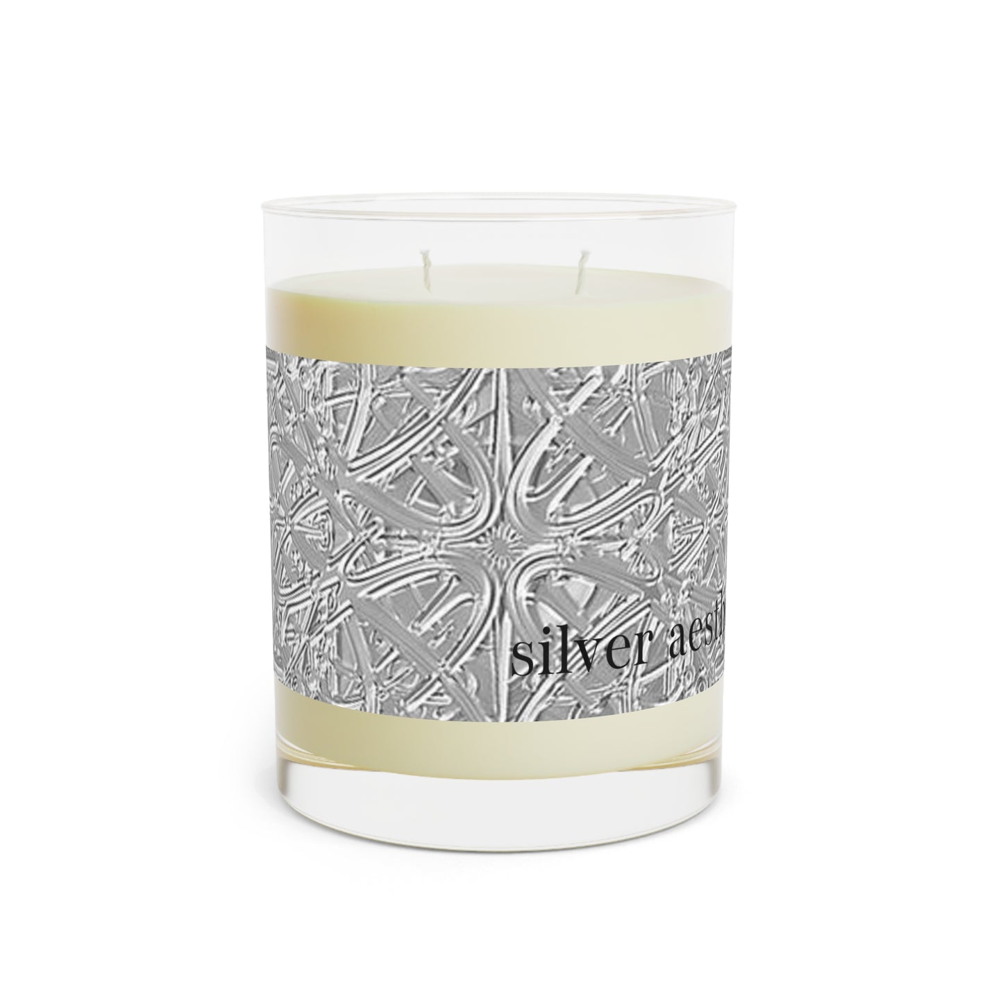 Silver aesthetic soy wax candle | White tea& Fig, Lavender&Sage