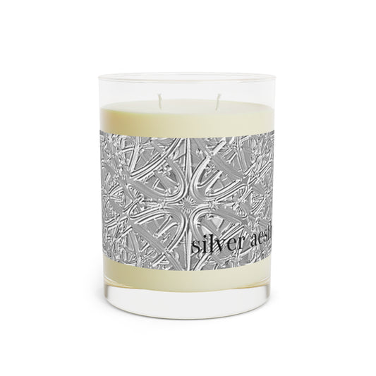 Silver aesthetic soy wax candle | White tea& Fig, Lavender&Sage