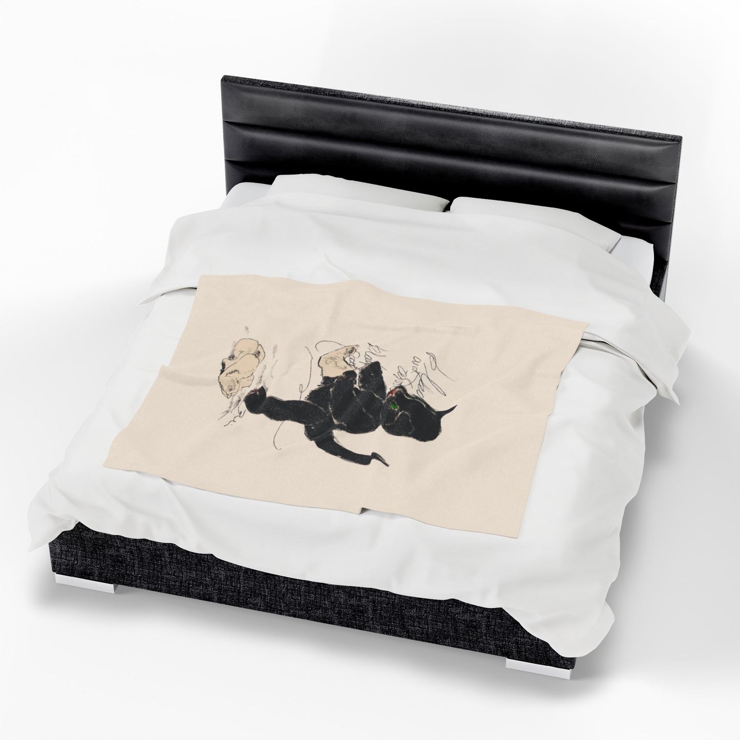 Black kitten Plush Blanket