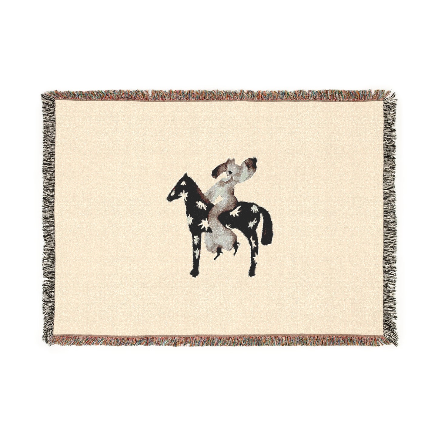 Woven Blanket with Equestrian Design