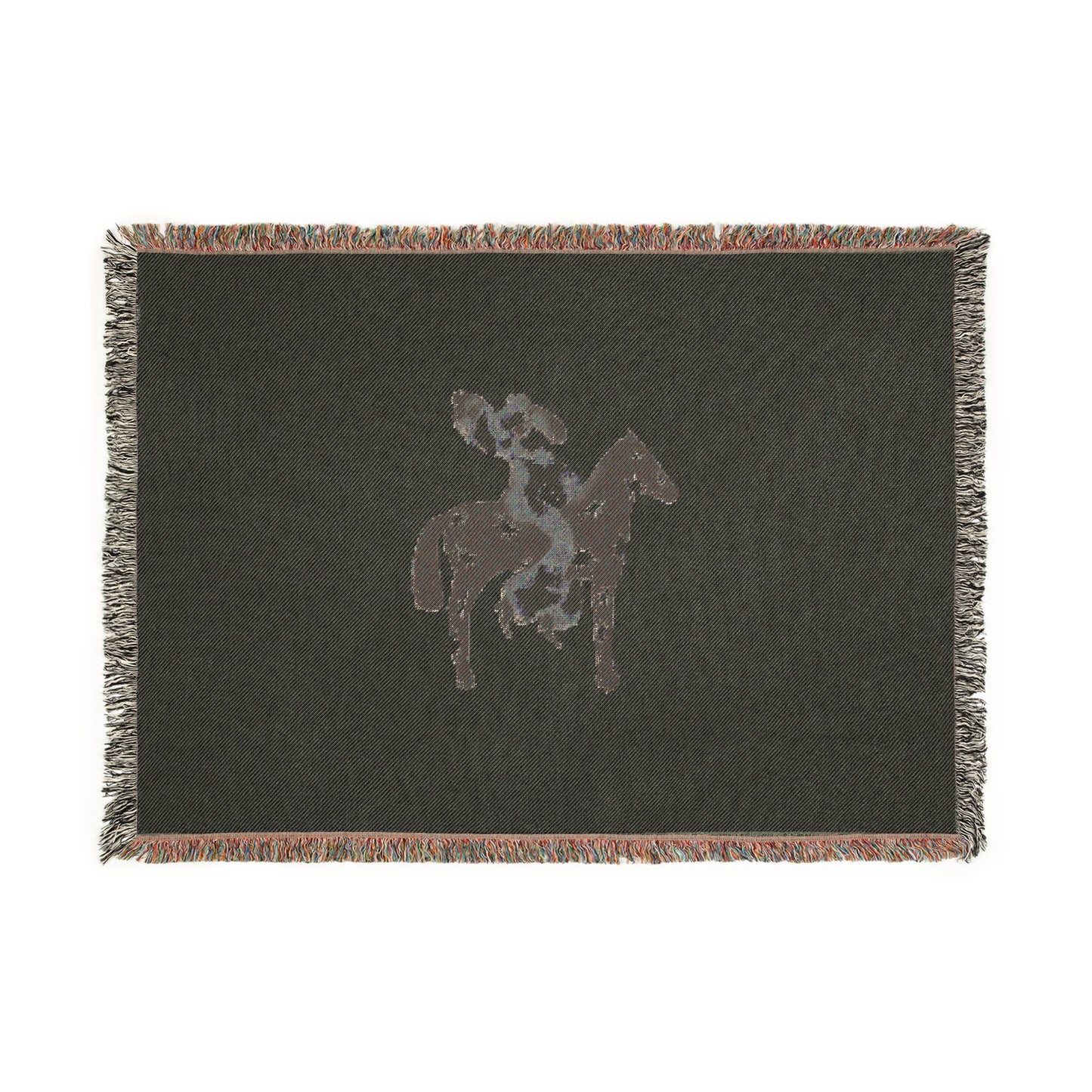 Woven Blanket with Equestrian Design
