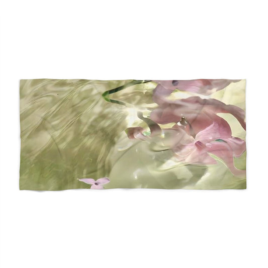 Floral Beach Towel - Elegant Pink Design for Summer Relaxation