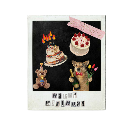 Happy Birthday collage art card
